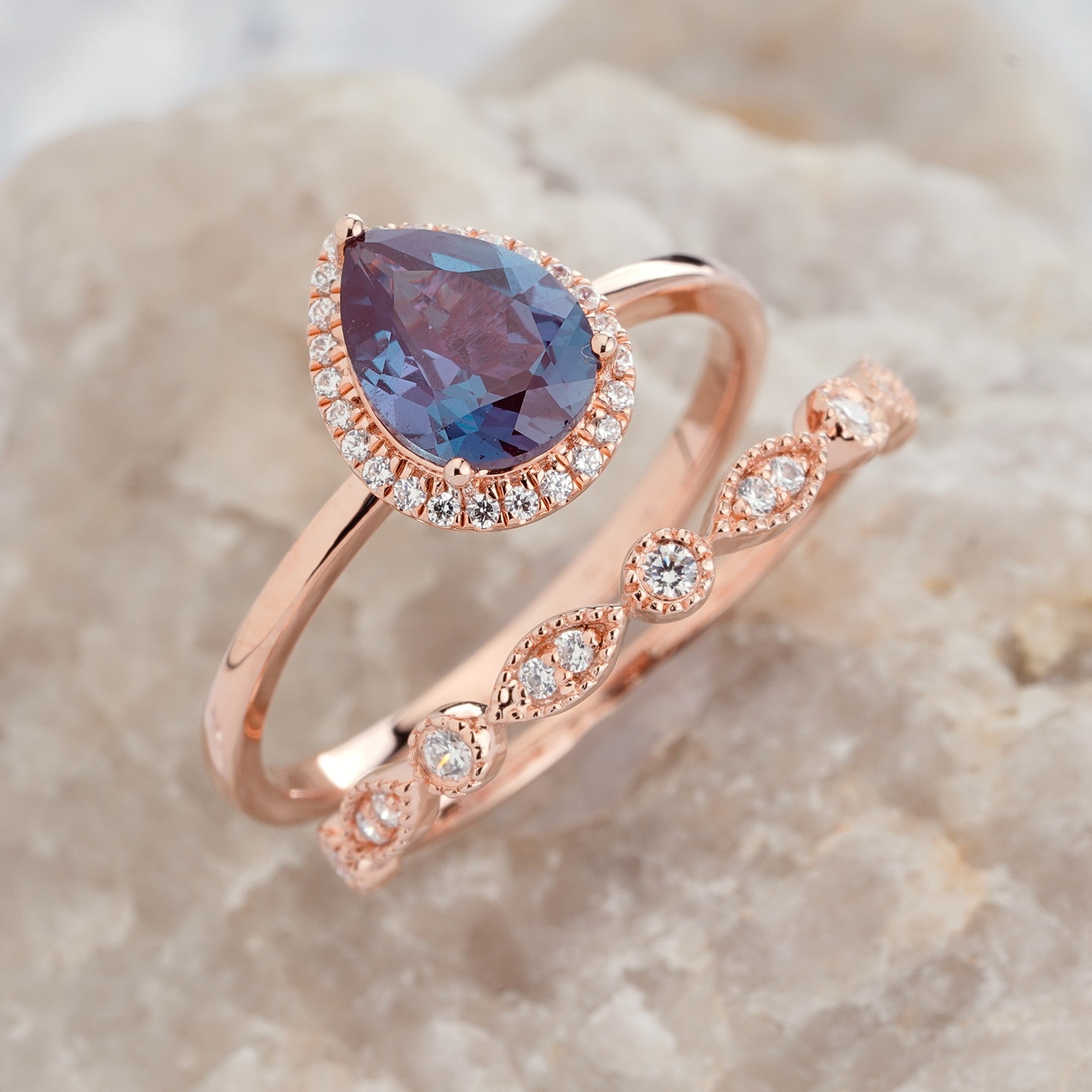 Alexandrite deals teardrop ring