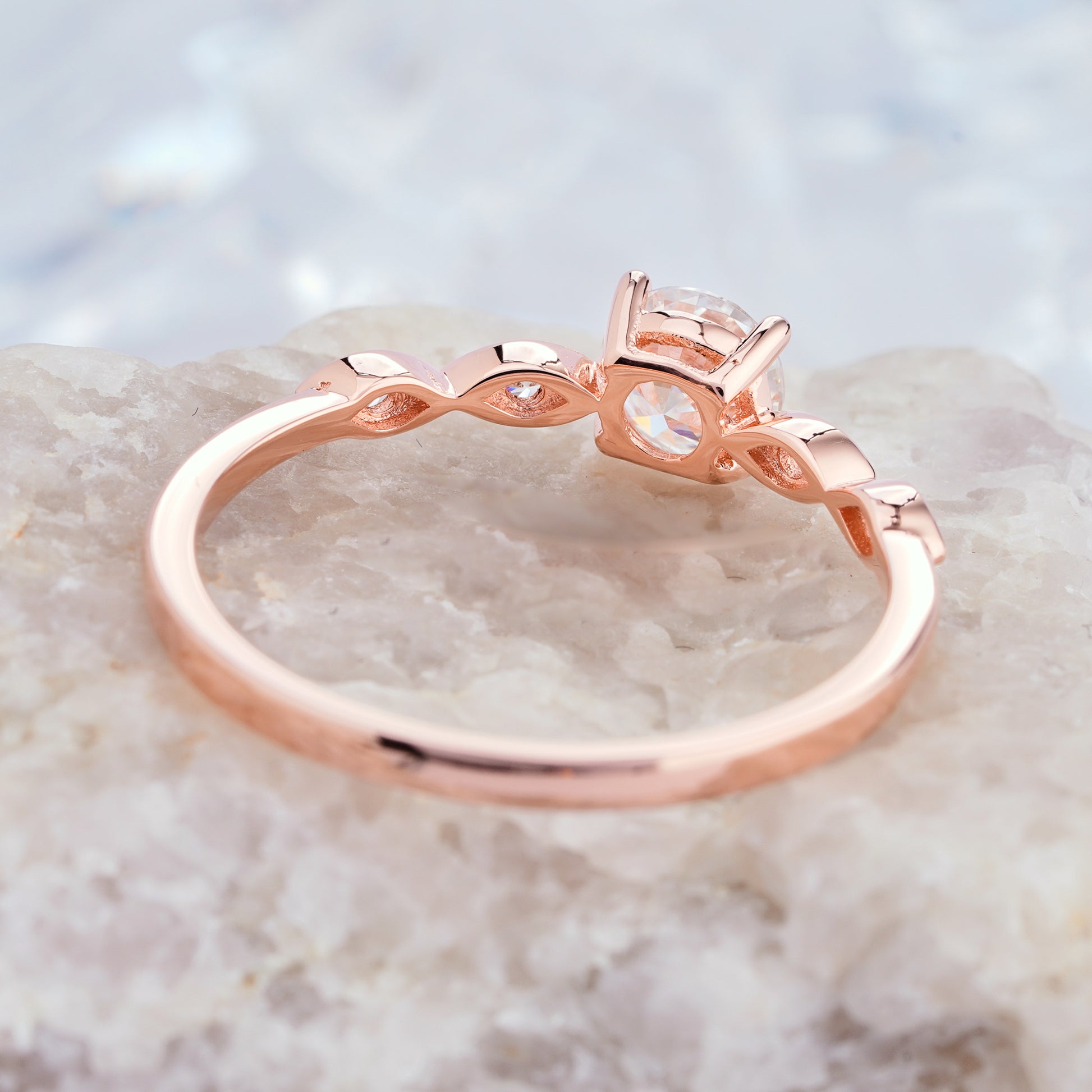 Moissanite Engagement Rings Diamond Dainty Wedding Ring in14K/18K Gold - ShainJewelry